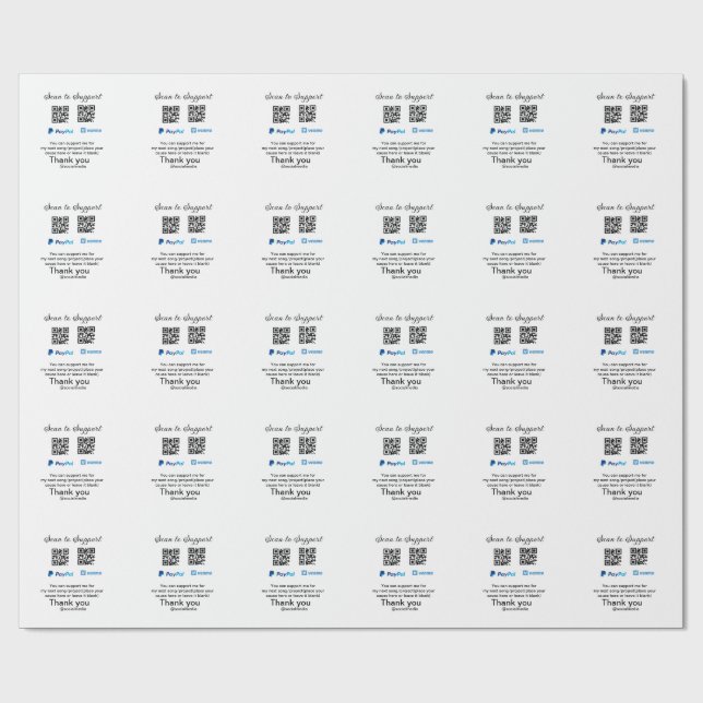 Papel De Presente Dádiva virtual jar q r código doação de moeda PayP (Aberto)