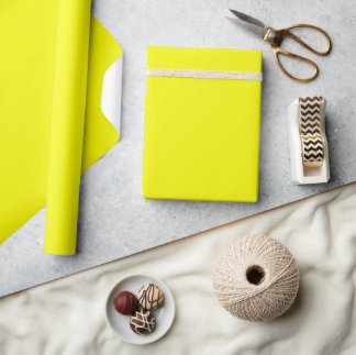 Papel De Presente Daffodilo sólido amarelo