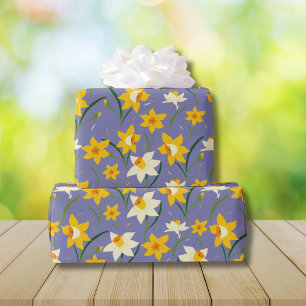 Papel De Presente Daffodils em Blue Purple