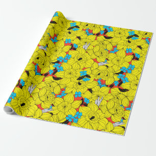 Papel De Presente Daffodils primavera floral