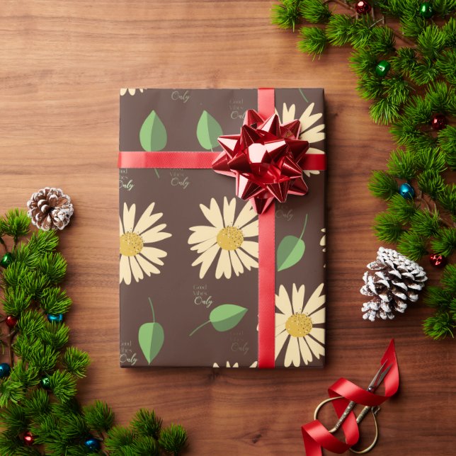 Papel De Presente Daisies (Presente de Natal)