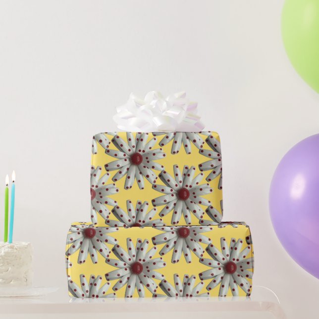 Papel De Presente Daisy Flower Fashion Floral Primavera Summer (Presentes para festas)