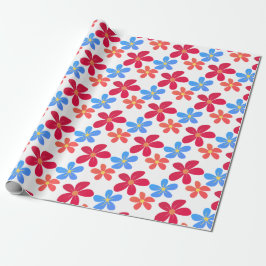 Papel De Presente Daisy Flowers Em Branco