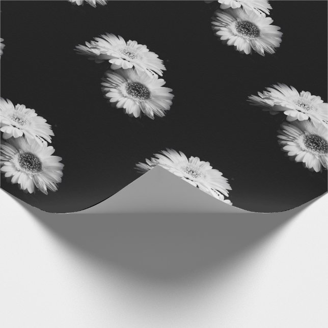 Papel De Presente Daisy Greyscale (Ponta)