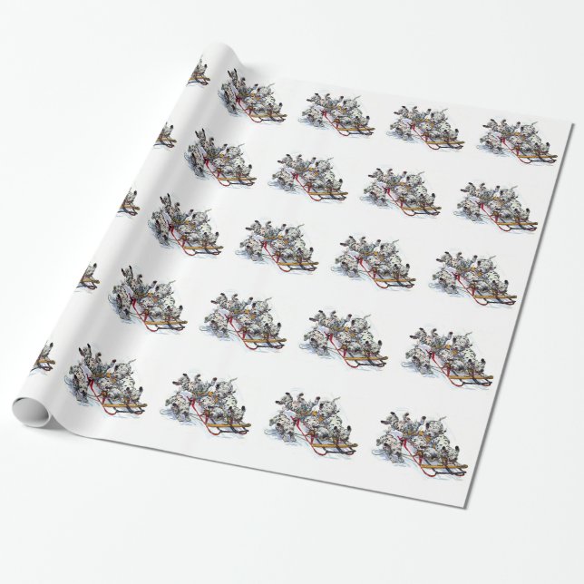 Papel De Presente Dalmaciano Pups Sledim (Desenrolado)