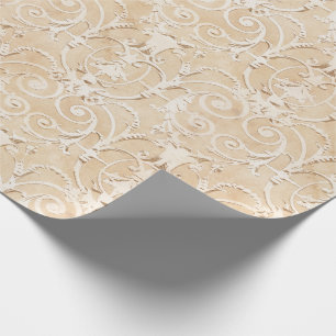 Papel De Presente Damasco elegante do Taupe
