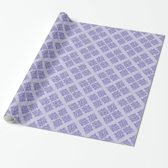 Papel De Presente Damasco Marroquino Roxo (Desenrolado)