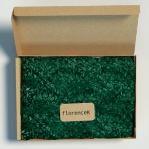 Papel De Presente Damasco real verde esmeralda profundo esmagado de