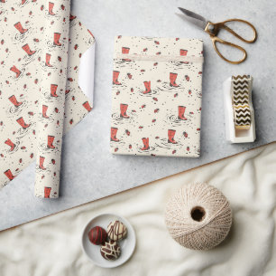 Papel De Presente Damybugs Vermelhos Clássicos com Rainbots