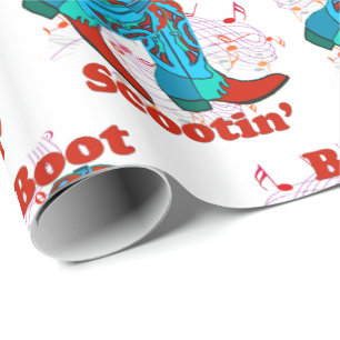 Papel De Presente Dança de linha Boots Western Cowboy Boots Boot Sco