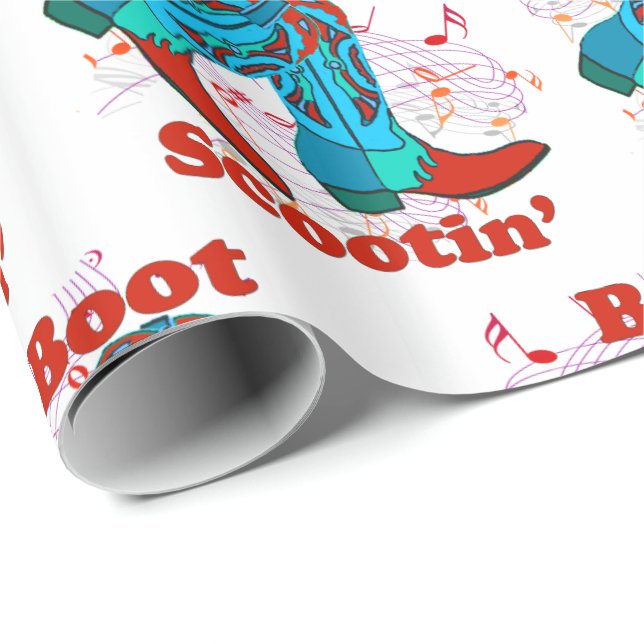 Papel De Presente Dança de linha Boots Western Cowboy Boots Boot Sco (Ponta do rolo)