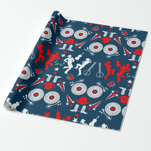 Papel De Presente Dança em Linha de Música Country Americana