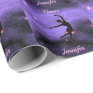 Papel De Presente Dança Rosa e Roxo