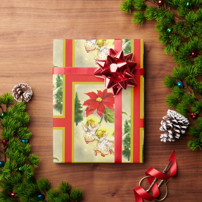 Papel De Presente Dançando Anjos de Bebês (Presente de Natal)