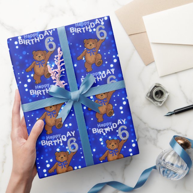 Papel De Presente Dançando Ursos de Teddy 6 Birthday (Presentear)