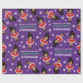 Papel De Presente Dançarina de Natal Multicultural