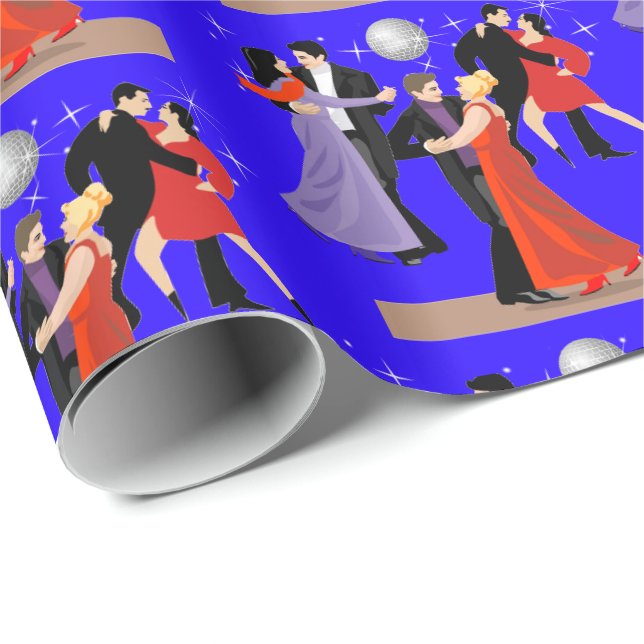 Papel De Presente Dançarina De Salão Com Fundo Da Noite (Ponta do rolo)