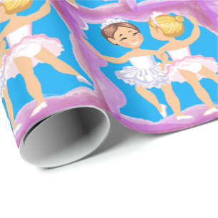 Papel De Presente Dançarinas Balé De Menina Com Quadro Roxo