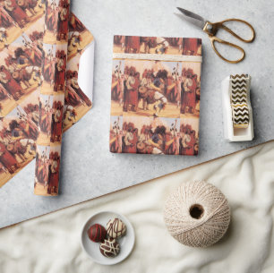Papel De Presente Dançarino de Búfalo dos Nativos Americanos Vintage