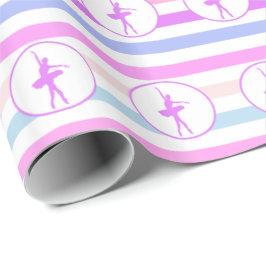 Papel De Presente Dançarino horizontal Pastel bonito da bailarina