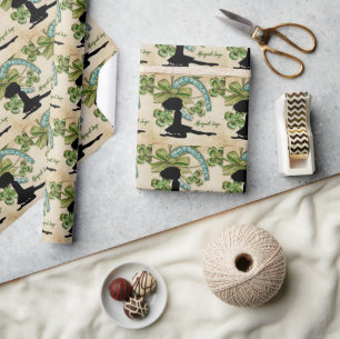 Papel De Presente Dançarino Irlandês Personalizado, Shamrock e Hor