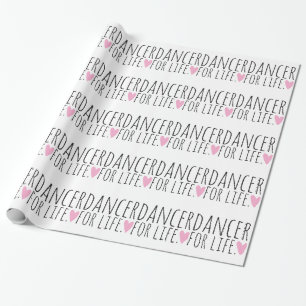 Papel De Presente Dançarino para o branco da vida com coração