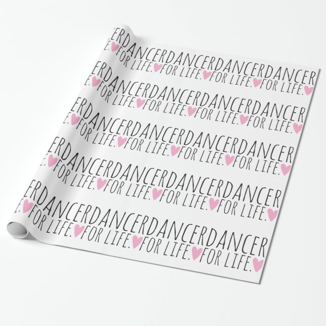 Papel De Presente Dançarino para o branco da vida com coração (Desenrolado)