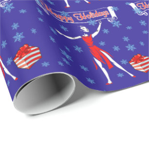 Papel De Presente Dancer Feliz Feriados, Dift Wrap