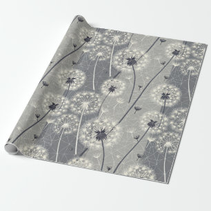 Papel De Presente Dandelion monocromático moderno