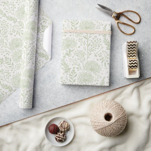 Papel De Presente Dandelion Soft Olive - Neutro (Artesanato)