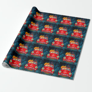 Papel De Presente Dane Dog Grande Dirigindo Carro Assustador Abano d