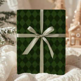 Papel De Presente Dark Green Argyle Wrapping Paper