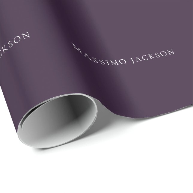 Papel De Presente Dark Purple Minimalist Plain Modern  (Ponta do rolo)