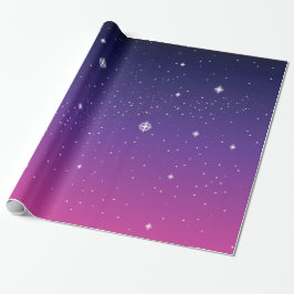 Papel De Presente Dark Purple Starry Night Sky