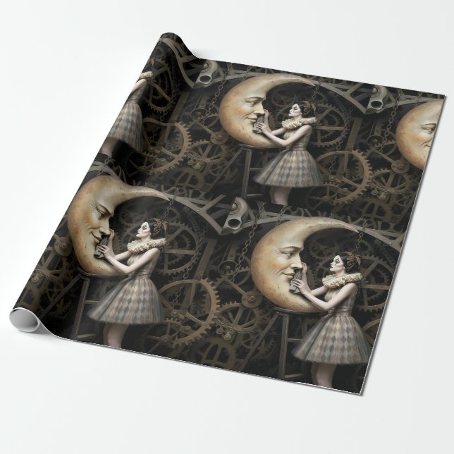 Papel De Presente Dark Romantic Gothic Design (Desenrolado)