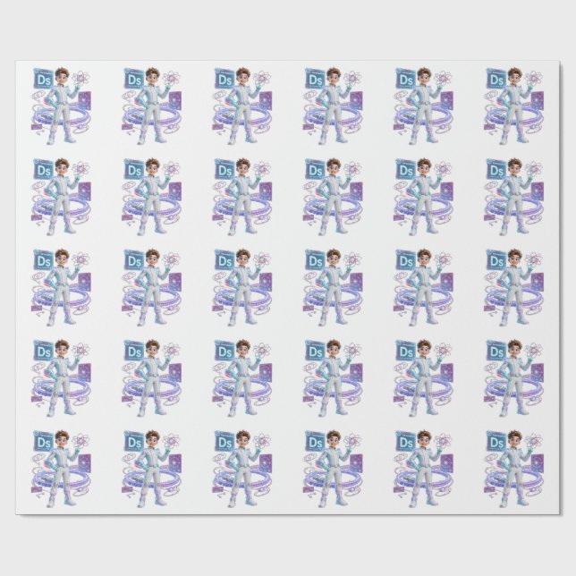 Papel De Presente Darmstadtium (Ds) – Atômico  | COLEÇÃO ATOMIVRA (Aberto)