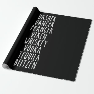 Papel De Presente Dasher Dancer Prancer Vixen Whiskey Vodka Tequila