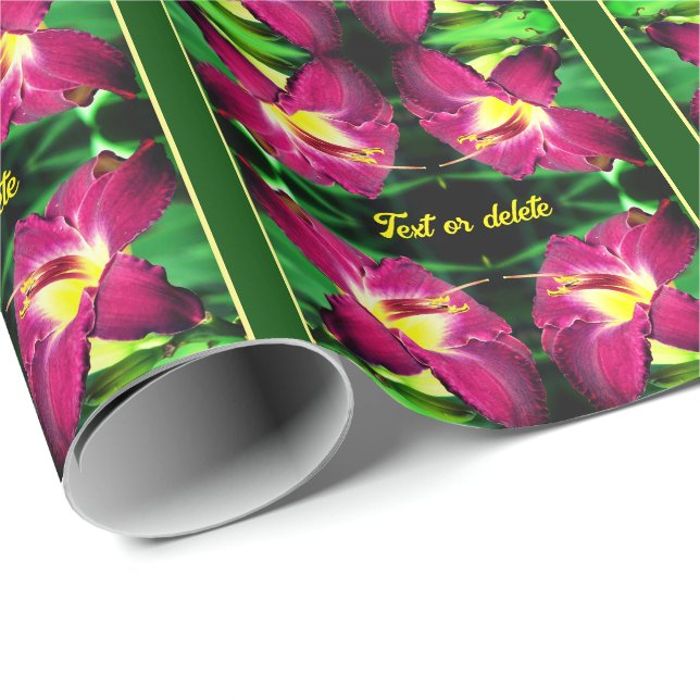 Papel De Presente Daylily Flower Close Personalizado (Ponta do rolo)