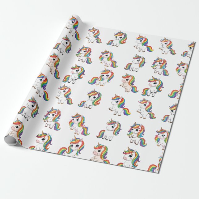 Papel de Presente de Aniversário Arco-íris de Unic (Desenrolado)