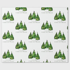 Papel de Presente de Árvore de Natal com Design de