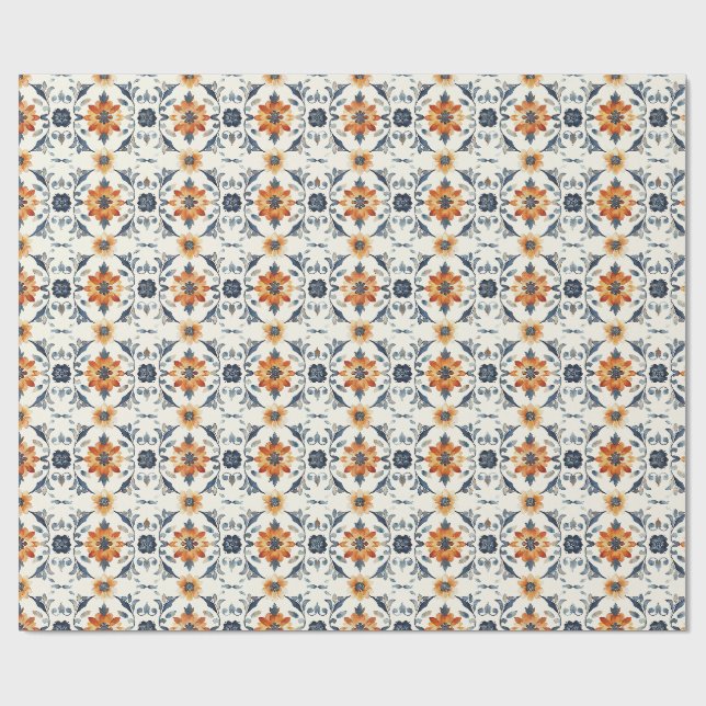 Papel de Presente de Azulejo Italiano, Padrão Terr (Aberto)