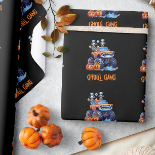 Papel de Presente de Caminhão Monstro do Halloween