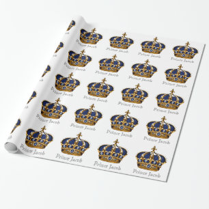 Papel de Presente de Chuveiro de Bebê Príncipe Azu