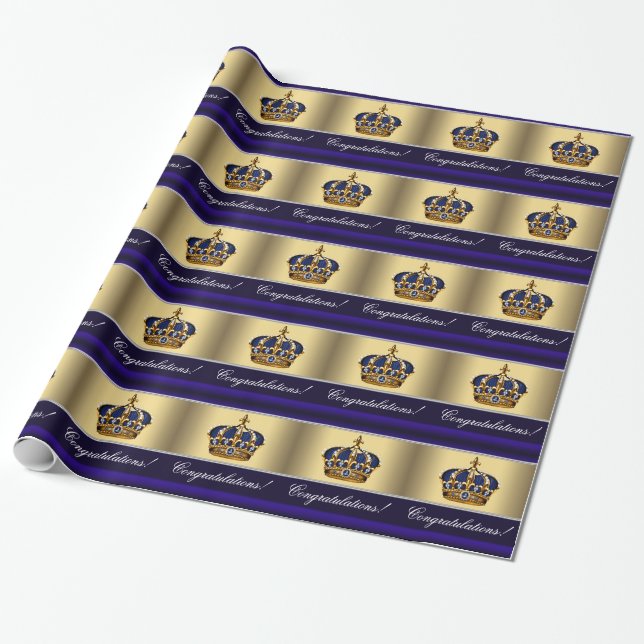 Papel de Presente de Chuveiro de Bebê Príncipe Azu (Desenrolado)