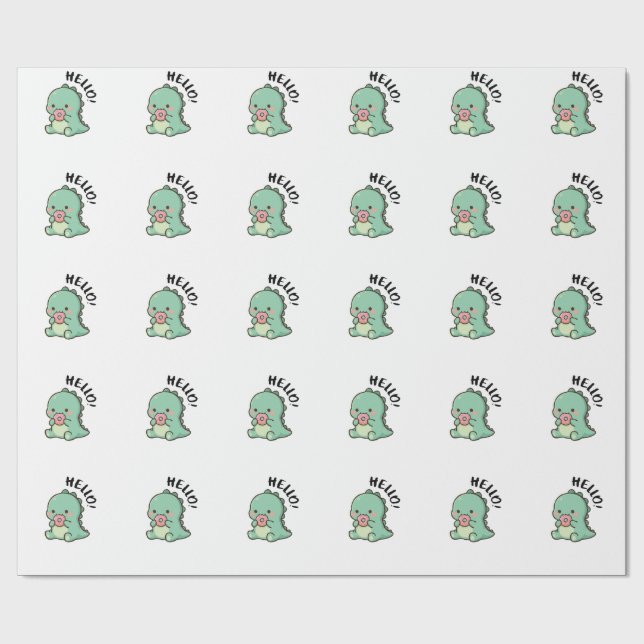 Papel de Presente de Dinossauro Fofo (Aberto)