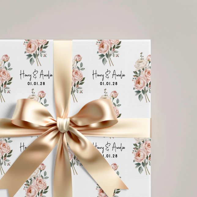 Papel de Presente de Envolvimento de Festa de Noiv (Wedding wrapping paper, Bridal shower wrapping paper, Anniversary Engagement wrapping paper)