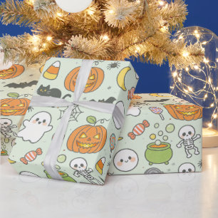 Papel de Presente de Festa Assustador Fofo, Hallow