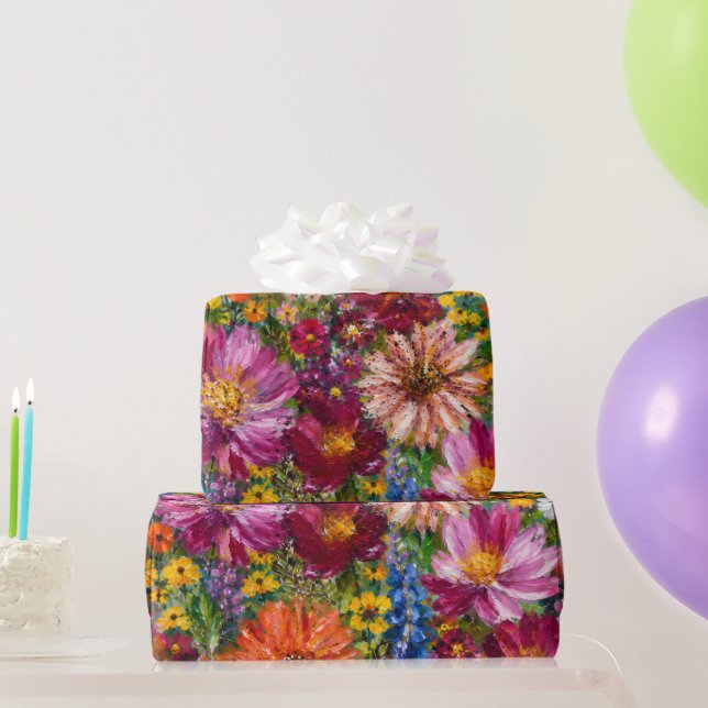 Papel de Presente de Flores Silvestres Pintadas à  (Presentes para festas)
