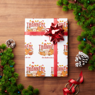 Papel De Presente Dê Graças AGRADECIDO Natal cristão