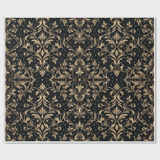 Papel de Presente de Luxo Árabe Preto e Dourado El